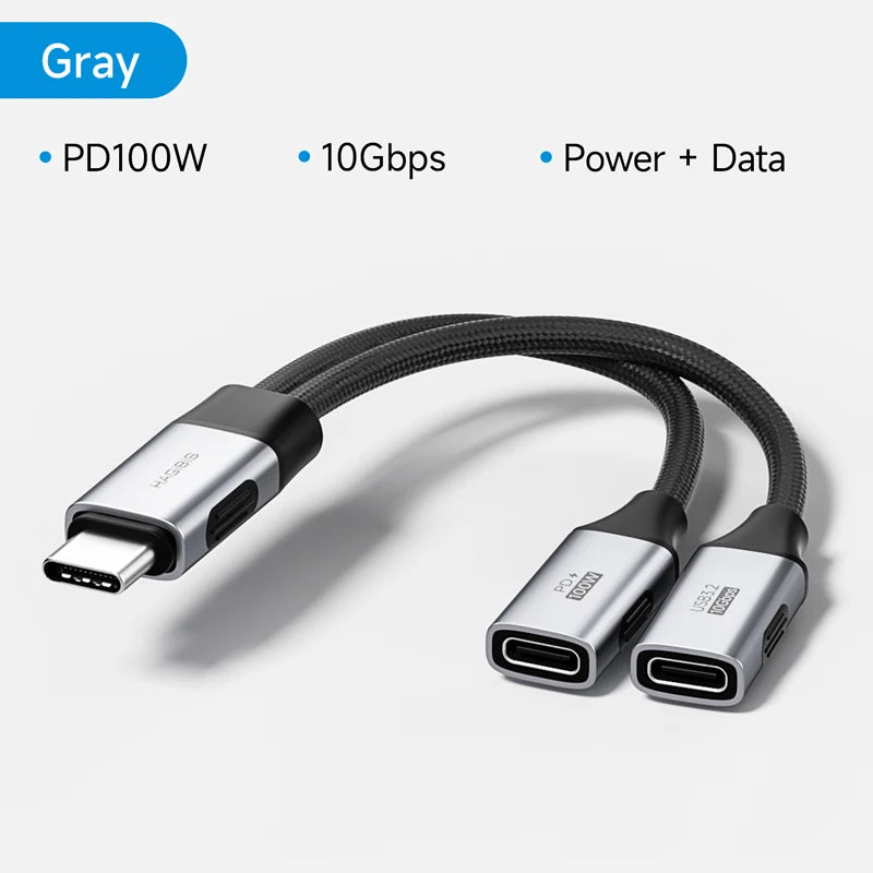 Hagibis USB-C 1-to-2 Splitter 100W PD 10Gbps