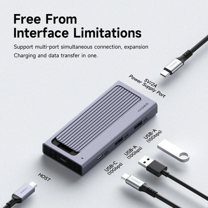 M.2 SSD Hard Enclosure with USB C Hub Magnetic Cover Hagibis