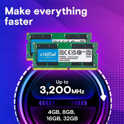 Crucial DDR4 SODIMM Laptop Memory 3200MHz