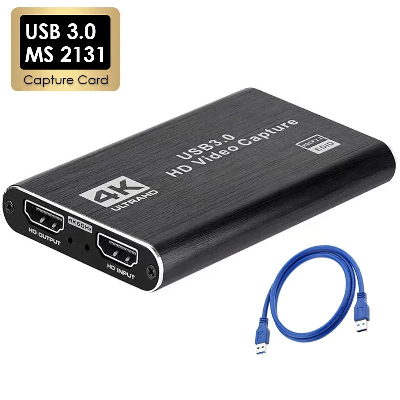 USB 3.0 HDMI Video Capture Card with 4K Pass-Through