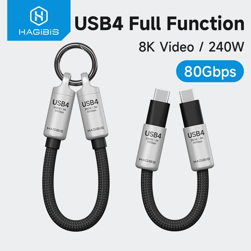 USB4 Cable Short Portable Keychain Hagibis