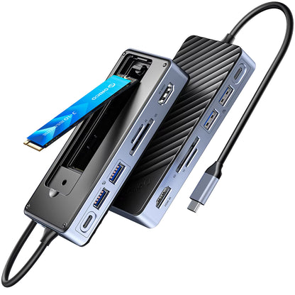 ORICO 8-in-1 USB-C Dock with M.2 NVMe SSD Enclosure
