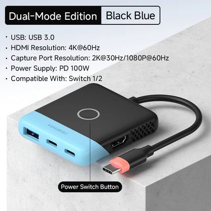 Hagibis 2-in-1 Nintendo Switch 2 Dock & Capture Card