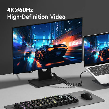 Hagibis USB4 Coiled USB-C Cable 240W 20Gbps