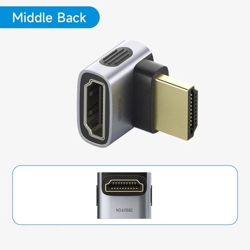HDMI adapter with gold connector on a white background