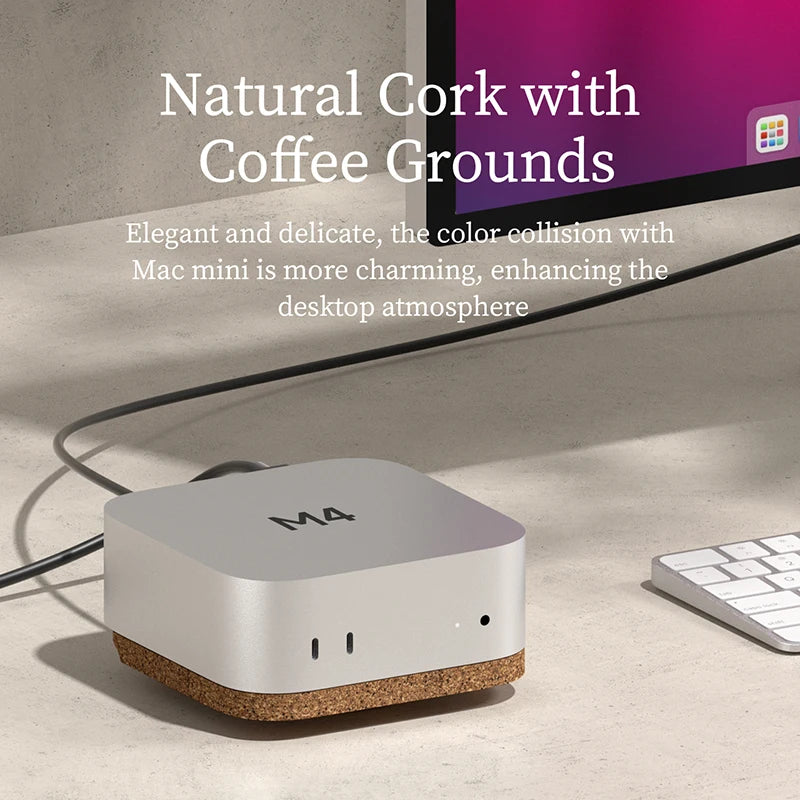 Small device with cork base on desk next to computer