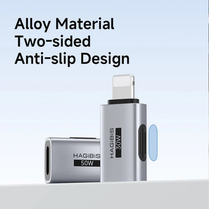 Two metallic devices with 'HAGIBIS' branding on a light blue background