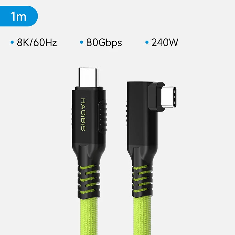 Hagibis USB-C Camera Tether Cable 80Gbps 240W Right Angle
