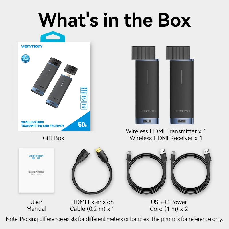 VENTION ADCL0 Wireless HDMI Extender 1080P 60Hz 50m