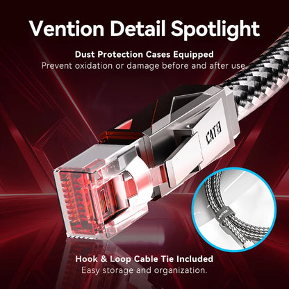 VENTION Cat8 Ethernet Cable 40Gbps 2000MHz SFTP