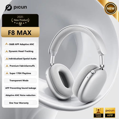 Picun F8 Pro ANC Bluetooth Headphones with 3D Spatial Audio