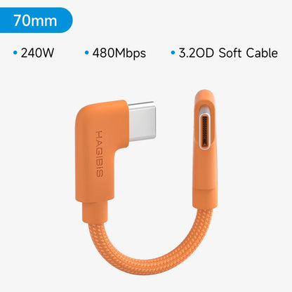 Hagibis Right Angle USB-C to USB-C Cable 240W