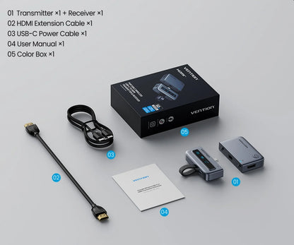 VENTION 5G Wireless USB-C to HDMI Extender 1080P 60Hz 50m