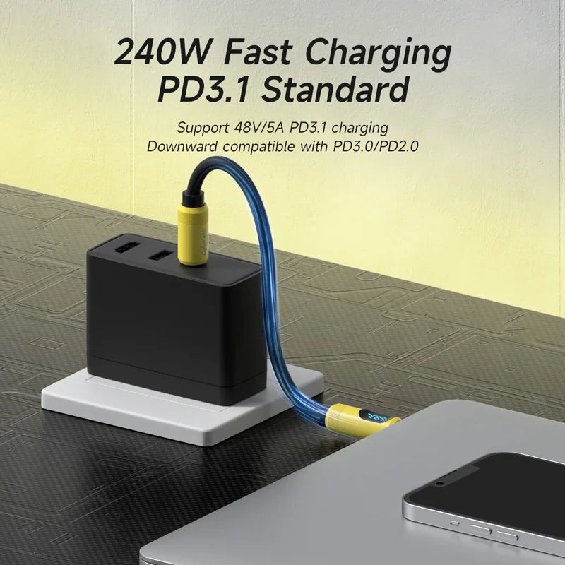 Short USB C Cable with LED Display Hagibis