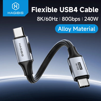 USB 4 Cable USB C to USB C Ultra Soft 240W