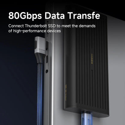 Hagibis USB4 USB-C Cable 80Gbps 240W Right Angle 8K