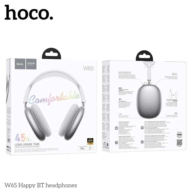 Hoco W65 Happy BT headphones packaging on a white background