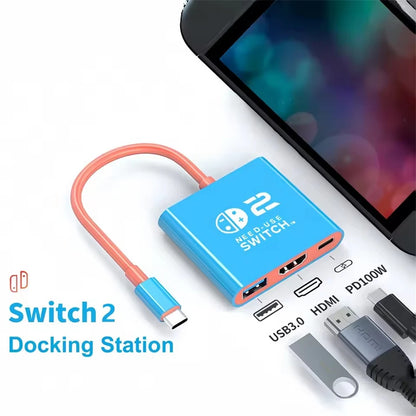USB-C Docking Station for Nintendo Switch 2 4K 60Hz 100W