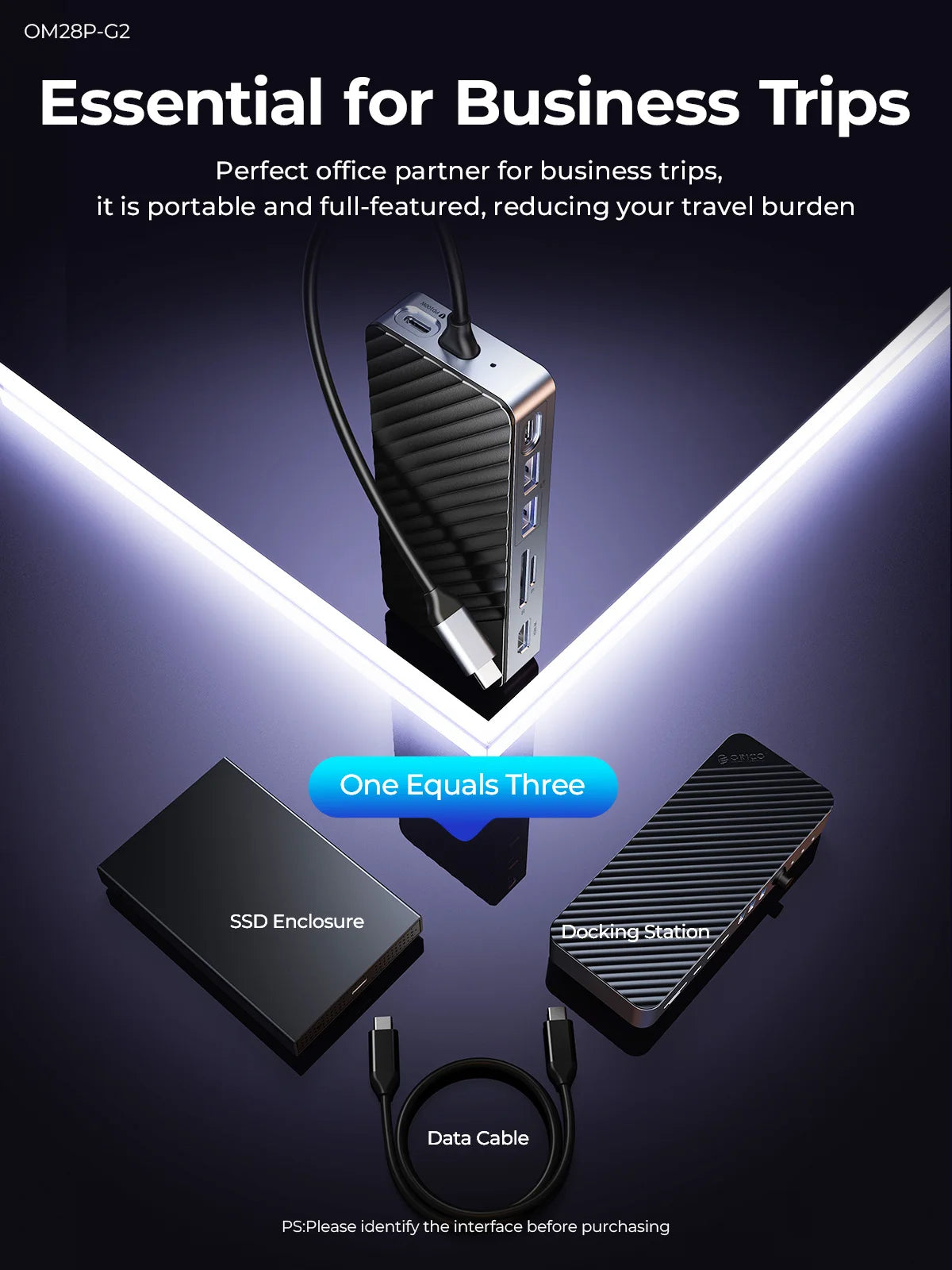 ORICO 8-in-1 USB-C Dock with M.2 NVMe SSD Enclosure