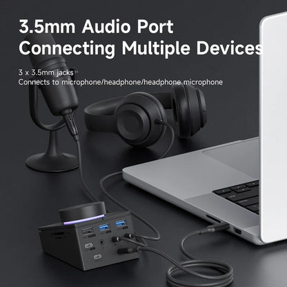 Knob USB C Hub With Shortcut Audio Control