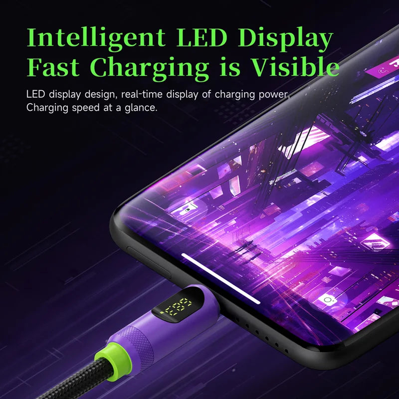 Magnetic USB C to USB C Cable With LED Display