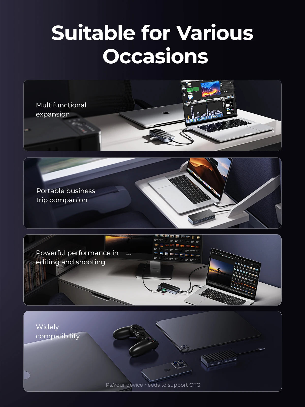 ORICO 8-in-1 USB-C Dock with M.2 NVMe SSD Enclosure