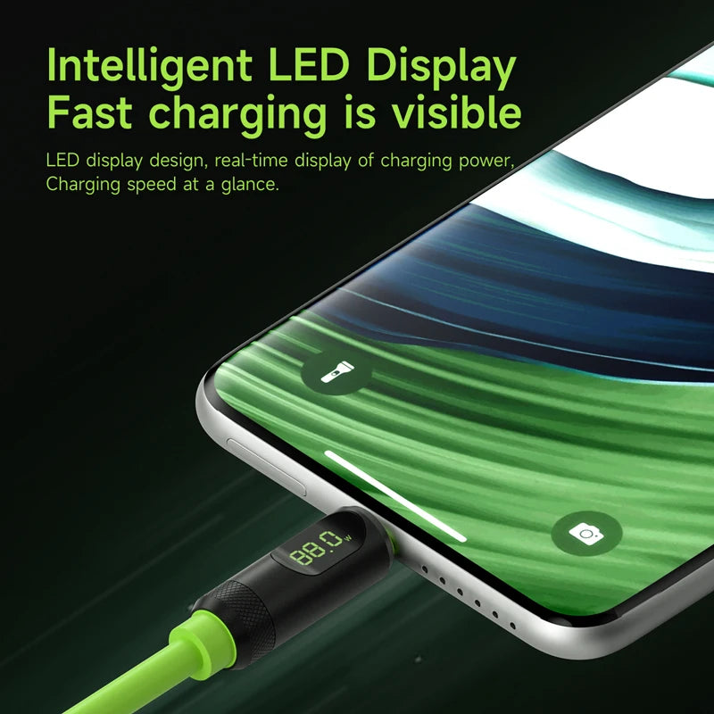 USB C Cable with LED Display USB4 HAGIBIS