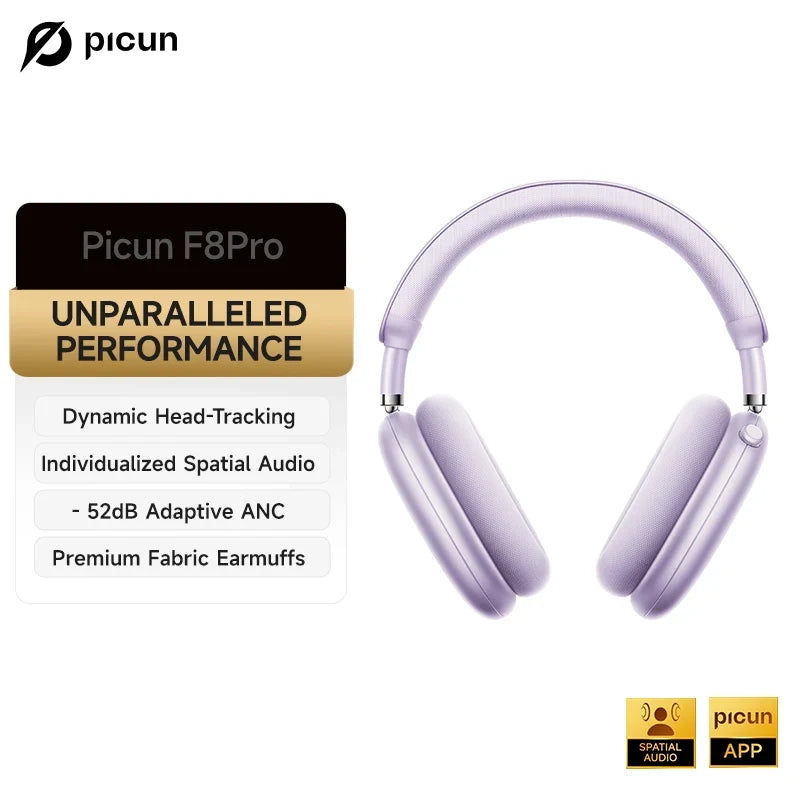 Picun F8 Pro ANC Bluetooth Headphones with 3D Spatial Audio