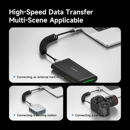 Hagibis USB4 Coiled USB-C Cable 240W 20Gbps