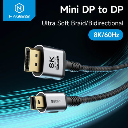 Mini DisplayPort to DisplayPort 1.4 Cable Bi-Directional
