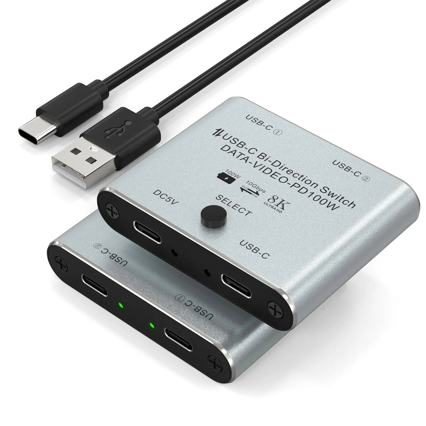 USB-C Bidirectional KVM Switch 8K 60Hz 10Gbps 100W PD