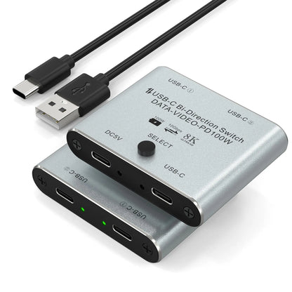 USB-C Bidirectional KVM Switch 8K 60Hz 10Gbps 100W PD