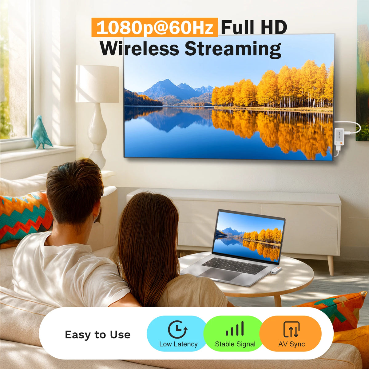 Lemorele Wireless USB-C to HDMI Extender 1080P 60Hz 50m