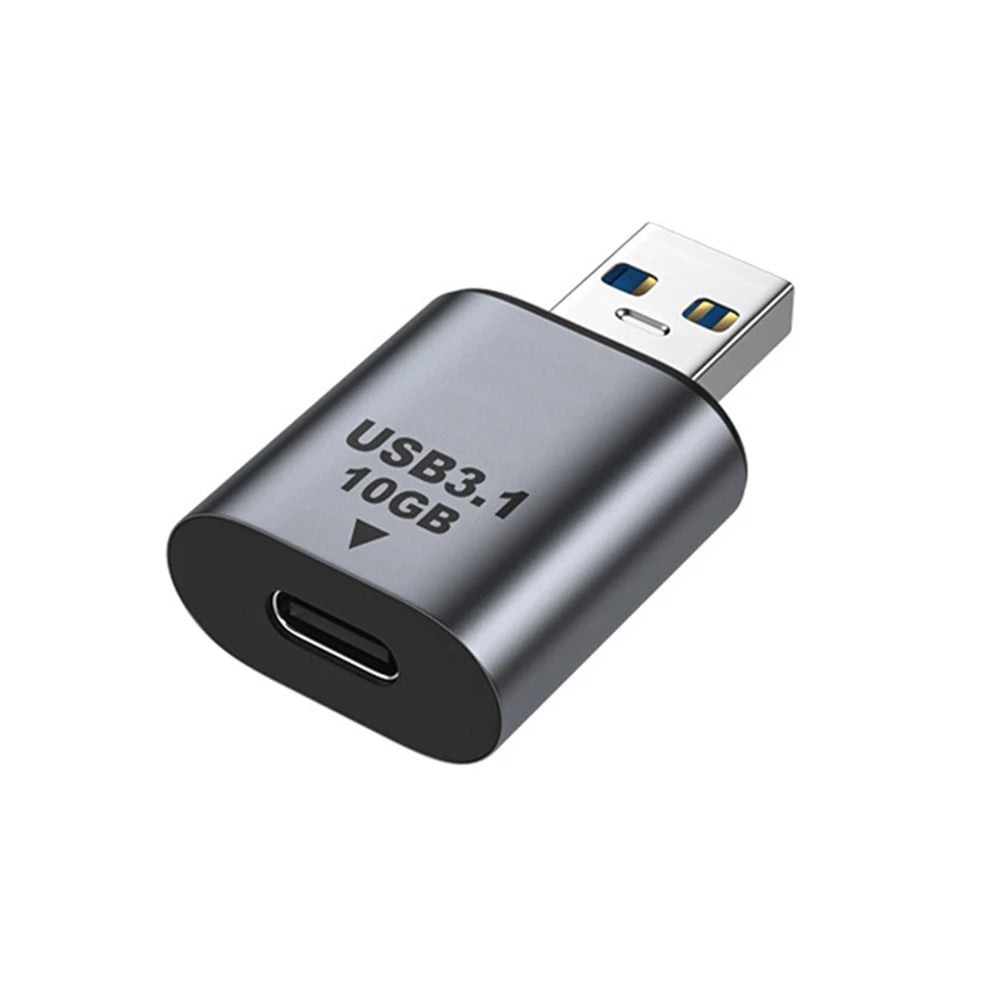 USB adapter with USB 3.1 and USB-C connectors on a white background