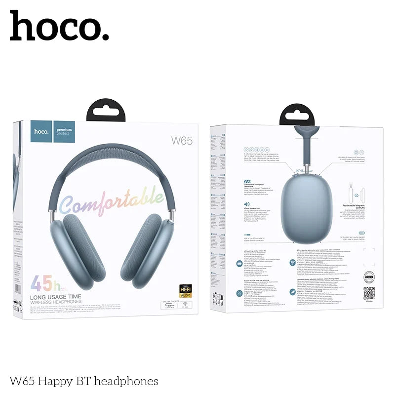 Hoco W65 Happy BT headphones packaging on a white background