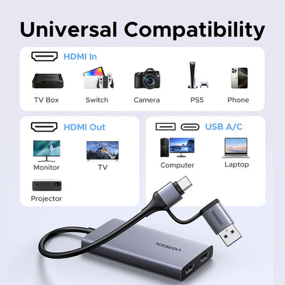 UGREEN HDMI Video Capture Card 2K 30Hz with 4K Loop-Out