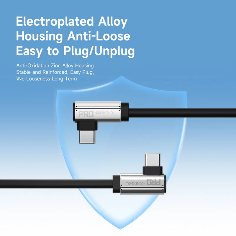 USB4 Right-Angle Cable 40Gbps 240W