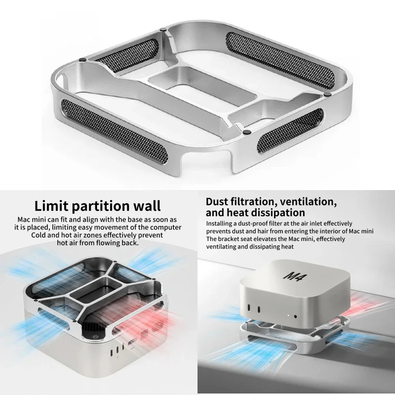 Cooling Stand with Dust Filter for Mac Mini M4 & M4 Pro
