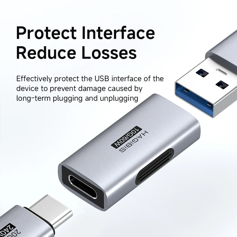 USB adapter with text on a white background