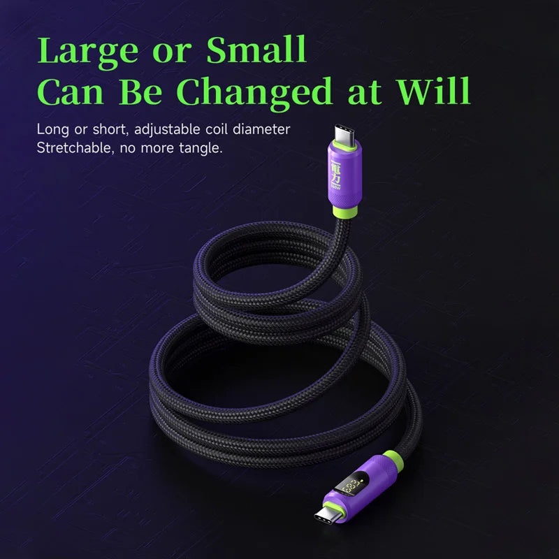 Magnetic USB C to USB C Cable With LED Display