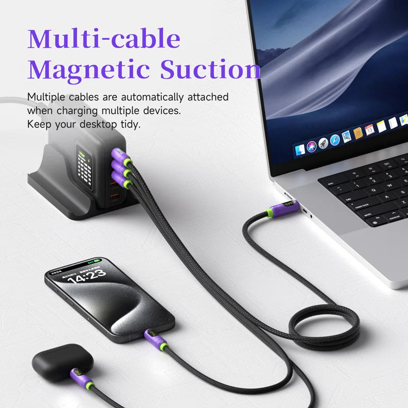 Magnetic USB C to USB C Cable With LED Display