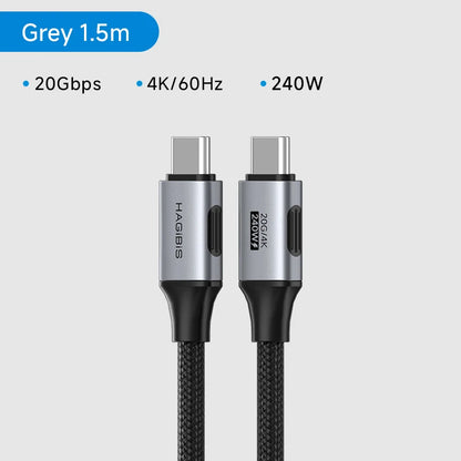 USB 4 Cable USB C to USB C Ultra Soft 240W