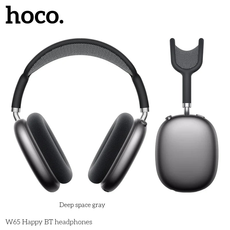Hoco W65 Happy BT headphones in deep space gray on a white background