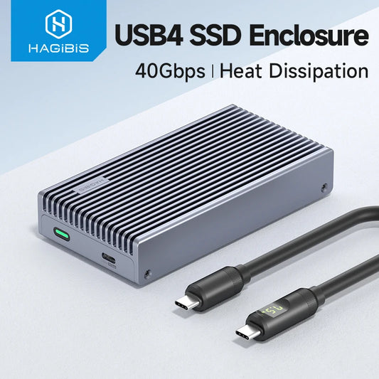 USB4 M.2 NVMe SSD Enclosure With LED Display Hagibis
