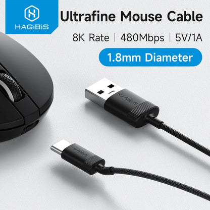 Hagibis Ultra-Fine USB-A to USB-C Cable 8K 1.8mm