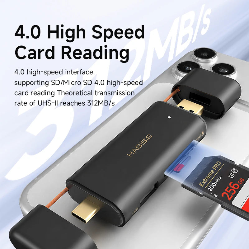 Hagibis 3-in-1 High-Speed SD 4.0 Card Reader