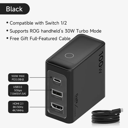 Hagibis GaN 100W USB-C TV Dock for Nintendo Switch 1 & 2