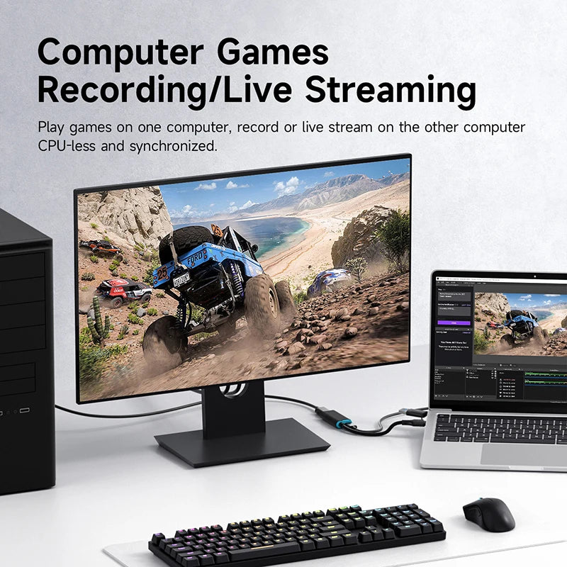 Hagibis USB-C & USB-A HDMI Video Capture Card with 100W PD