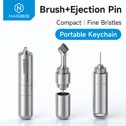Portable Keychain with Built-in Cleaning Brush & SIM Ejection Pin