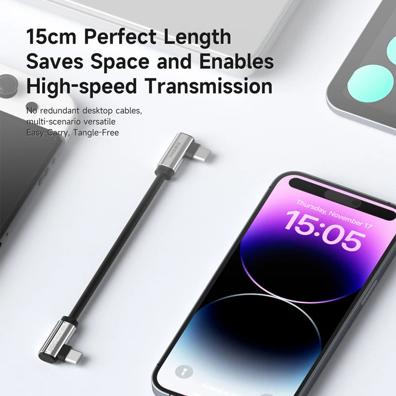 USB4 Right-Angle Cable 40Gbps 240W